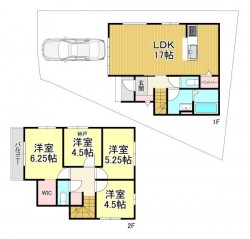ZEH水準省エネ住宅！
閑静な住宅街で交通量も少なくて安全安心！
パントリーやWICなど収納スペース充実♪
