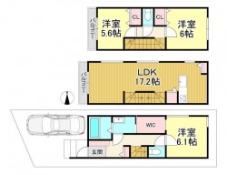 一階居室にはWIC付で収納スペース充実です♪
広々LDKにはバルコニーがあり採光良好！
電子ロックキーや浄水機能付きなど設備充実！