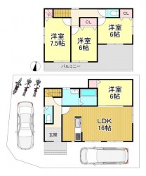 南西角地で陽当り、通風良好です♪
南向きの広々ベランダは開放感があります！
敷地内には3台まで駐車可能です！