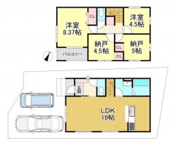 南東向きバルコニーで採光良好です♪
敷地内には2台駐車可能！
閑静な住宅街で交通量も少なく安全安心！