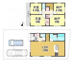 南東向きバルコニーで採光良好です♪
敷地内には2台駐車可能！
閑静な住宅街で交通量も少なく安全安心！