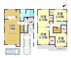 閑静な住宅街♪静かで落ち着いた生活環境やリラックスした日常を♪
WIC・オープンサニタリー・フルオープンキッチン等のデザイン性や設備充実!
敷地内2台駐車可能です♪