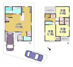 全居室WIC付で収納スペース充実♪
小学校まで徒歩2分!
間口ゆったり8.98m!