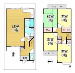 全室6帖以上！
コンビニまで徒歩4分！