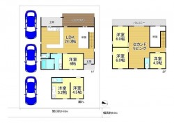 200平米超えの広々敷地で、3台駐車可能！
吹抜があり、開放感がある空間！