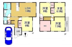 北西角地に立地する4LDKのお家！
WIC付で収納スペース充実♪
2025年10月リフォーム完成！