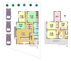 土地約92坪！ゆとりあるお家です！
普通車3台駐車可能！
ルーフ付き駐輪場あります！