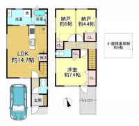  小・中学校まで徒歩10分以内♪
全室収納、小屋根裏収納あり♪
周辺交通量、少なめ♪
北側は私有地通路で隣地との距離を確保♪
接道南向きで、陽当り・通風良好♪