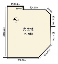 北東角地なので、採光・風を取り込みやすい◎
間口ぐるっと13.6メートル！
長法寺小学校まで徒歩2分！